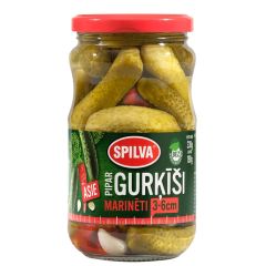 Pipargurķīši Spilva marinēti asie (3-6cm) 0.37l