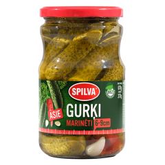 Gurķi Spilva marinēti, asie (6-9cm) 0.72l