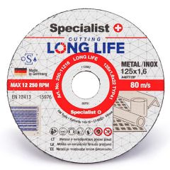 Disks metālam Specialist+ Long life 125x1.6x22mm