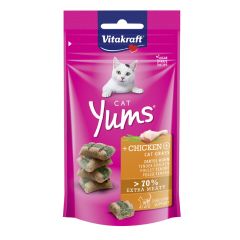 Gardums kaķiem Vitakraft Cat Yums ar vistu, kaķu zāli 40g