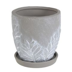 Puķu pods d11.5xh11cm ar papardes lapu