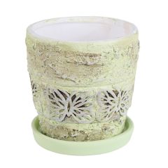 Puķu pods d15xh14cm zaļš