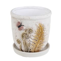 Puķu pods d18xh16cm ar papardes dzinumiem