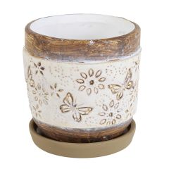 Puķu pods d11.5xh11cm ar taureņiem