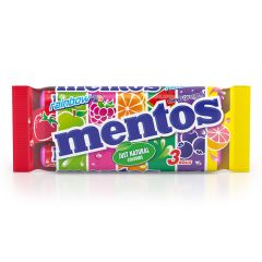 Košļ.konfekte Mentos Rainbow 3x40g