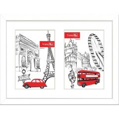 Fotorāmis-galerija Japan 20x27 2x(10x15cm) balts