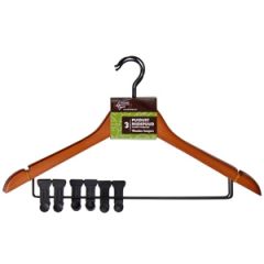 Drēbju pakaramais koka 3gab.ar met.klipš.